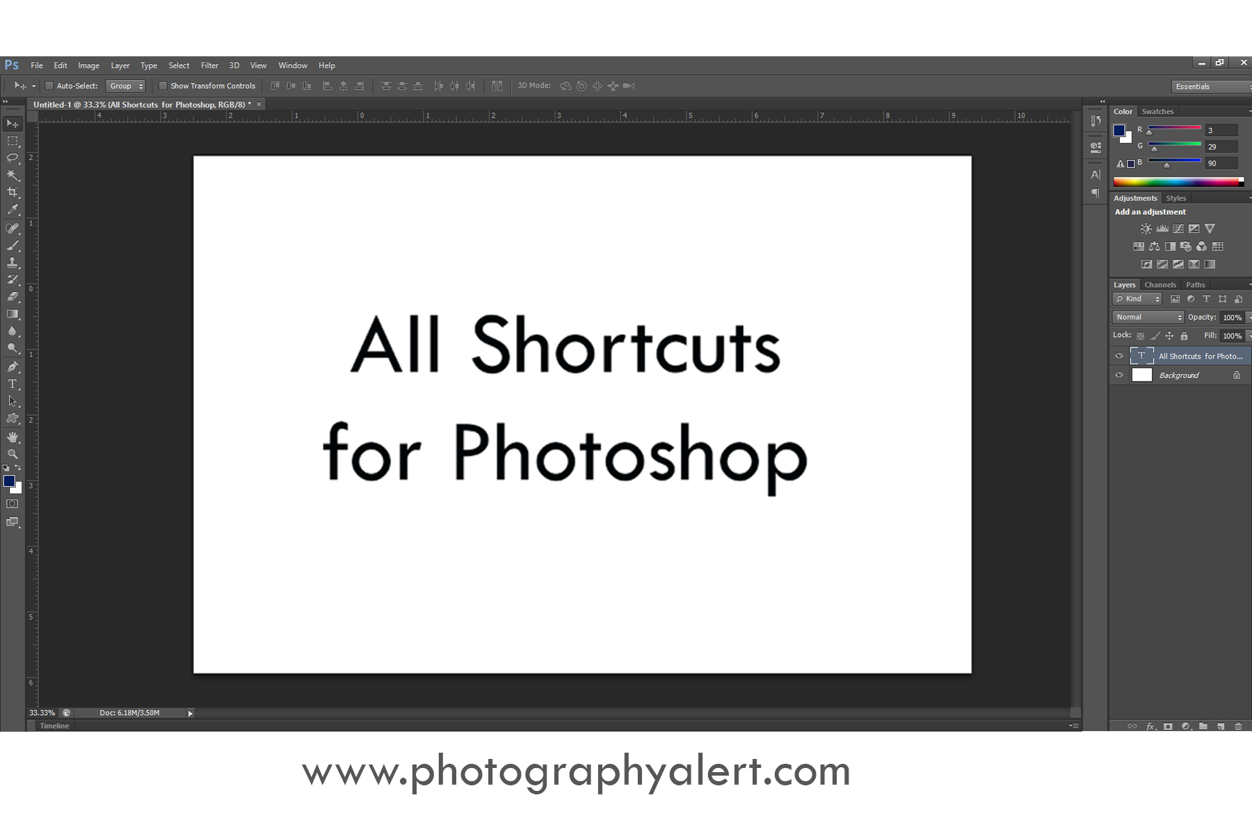 black and white view photoshop shortcut